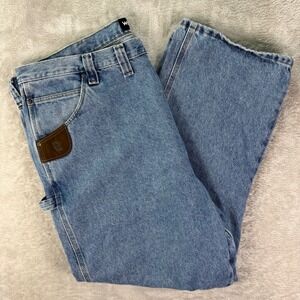 Wrangler Riggs Men's Carpenter Jeans Light Wash Utility Workwear‎ Denim Sz 44x30